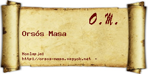 Orsós Masa névjegykártya