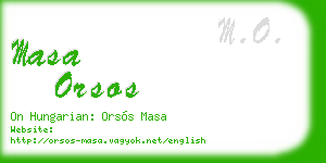 masa orsos business card